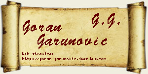 Goran Garunović vizit kartica